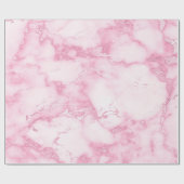 Papier Cadeau Rose rose Delicate Marbre blanc Molten Pastel VIP (Plat)