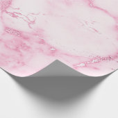 Papier Cadeau Rose rose Delicate Marbre blanc Molten Pastel VIP (Coin)