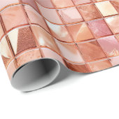 Papier Cadeau Rose Rose Gold Abstrait (Coin rond)