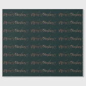 Papier Cadeau Rose Rose Gold Deep Green Joyeux Noël Script (Plat)