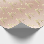 Papier Cadeau Rose Rose Gold Reindeer vacances Noël Delicé (Coin)