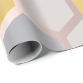 Papier Cadeau Rose rose jaune Géométrie bleu Honeycomb Hexagon (Coin rond)