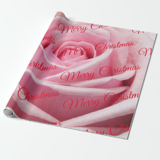 Papier Cadeau Rose rose Joyeux Noël