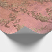 Papier Cadeau Rose rose Lilac Grungy Vieux Or Wreath Metallic (Coin)