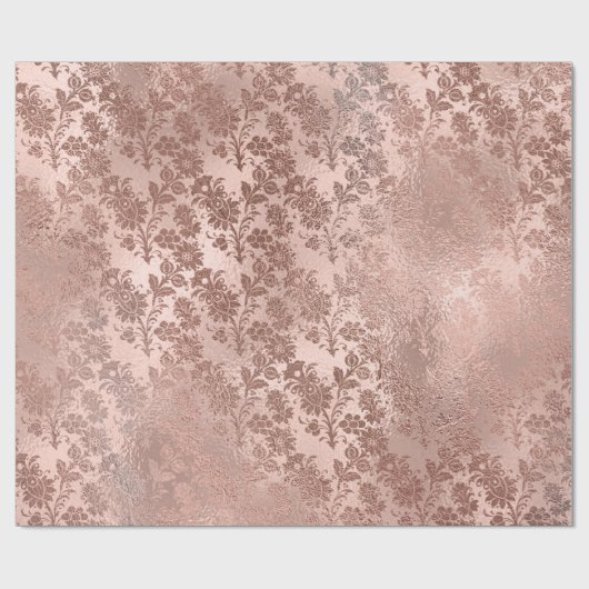 Papier Cadeau Rose rose métallique Or Poudre Bridal Blush Floral (Plat)