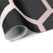 Papier Cadeau Rose rose Noir Géométrie Noir Hexagon Combe (Coin rond)