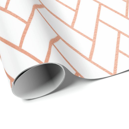 Papier Cadeau Rose Rose Or Bleu Bleu Blancs Zig Zag (Coin rond)