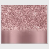 Papier Cadeau Rose Rose Or Blush Parties scintillant étincelle R (Plat)