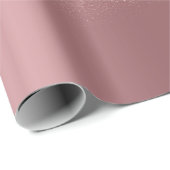 Papier Cadeau Rose Rose Or Blush Parties scintillant étincelle R (Coin rond)