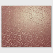 Papier Cadeau Rose rose Or Blush Pêche animal peau léopard (Plat)