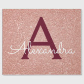 Papier Cadeau Rose Rose Or Bourgogne Parties scintillant étincel (Plat)