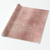 Papier Cadeau Rose Rose Or Faux brosse Sparkly Diamond Metallen (Déroulé)