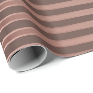 Papier Cadeau Rose Rose Or Red Bean Skinny Blush Stripes Lignes