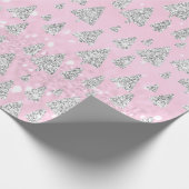 Papier Cadeau Rose rose Parties scintillant Noël Arbre Joyeux Jo (Coin)