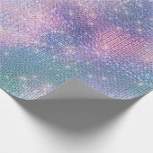 Papier Cadeau Rose rose Pastel Étincelle Iridescente Bleu (Coin)