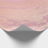 Papier Cadeau Rose rose Peach Blush Molten Marbre Verre Abstrait (Coin)