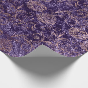 Papier Cadeau Rose rose rose vif Or Floral Violet violet violet 