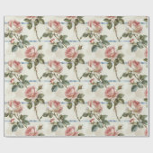 Papier Cadeau Rose Rose Vintage (Plat)