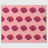Papier Cadeau Rose Rouge (Plat)