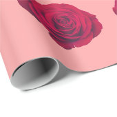 Papier Cadeau Rose Rouge (Coin rond)