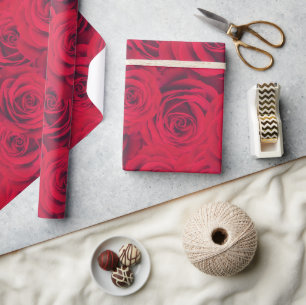 Papier Cadeau Rose rouge