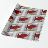 Papier Cadeau Rose rouge 2 (Déroulé)