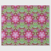 PAPIER CADEAU ROSE ROUGE ABSTRAIT PURPLE FUCHSIA STAR (Plat)