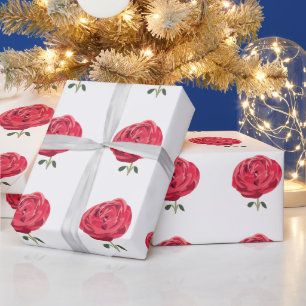 Papier Cadeau Rose rouge Fleur Floral Rose rouge