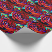 Papier Cadeau Rose rouge macro art original (Coin)