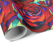 Papier Cadeau Rose rouge macro art original (Coin rond)