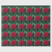Papier Cadeau Rose rouge proche (Plat)