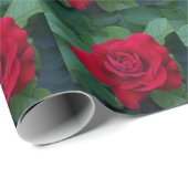 Papier Cadeau Rose rouge proche (Coin rond)