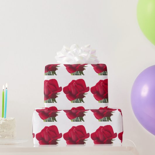 Papier Cadeau Rose rouge - Red rose (Cadeaux de fête)