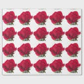 Papier Cadeau Rose rouge - Red rose (Plat)