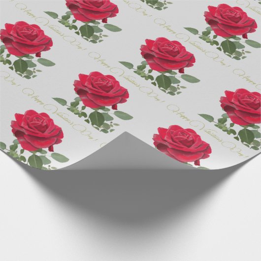 Papier Cadeau Rose rouge - red rose valentine’s day (Coin)