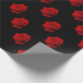 Papier Cadeau Rose rouge sur l'arrière - plan noir (Coin)