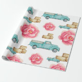 Papier Cadeau Rose rustique (Déroulé)