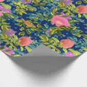 Papier Cadeau Rose sauvage, arrière - plan bleu, rose sauvage, r (Coin)