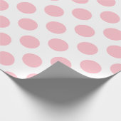 Papier Cadeau Rose sur blanc grand Pois (Coin)