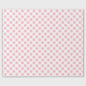 Papier Cadeau Rose sur blanc Pois de taille moyenne (Plat)