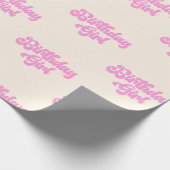 Papier Cadeau Rose Tan Anniversaire fille Retro 70's (Coin)