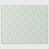 Papier Cadeau Rose turquoise Et Pêche (Plat)