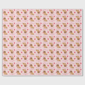 Papier Cadeau Rose Valentin Dachshund (Plat)