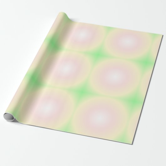 Papier Cadeau Rose vert pâle Blanc 3D Optique Motif dégradé (Déroulé)