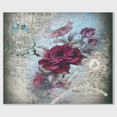 Papier Cadeau Rose victorien Ephemera Cadeau (Plat)