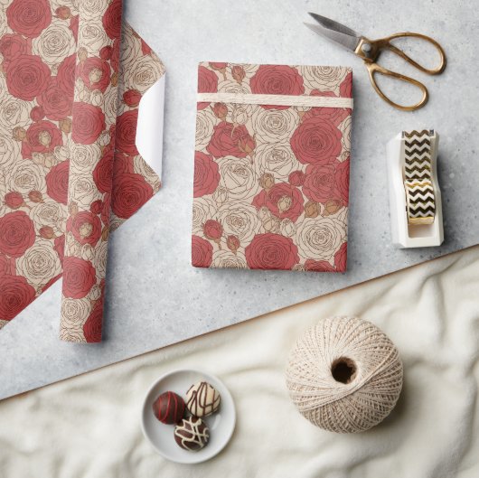 Papier Cadeau Rose vintage (Artisanat)