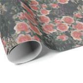 Papier Cadeau Rose vintage (Coin rond)