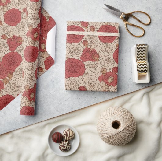 Papier Cadeau Rose vintage (Artisanat)