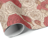 Papier Cadeau Rose vintage (Coin rond)