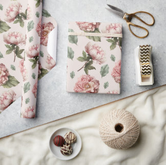 Papier cadeau Rose vintage